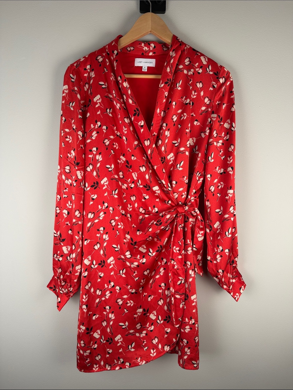Lost + Wander Falling in Love Mini Wrap Dress Romantic Feminine Size M